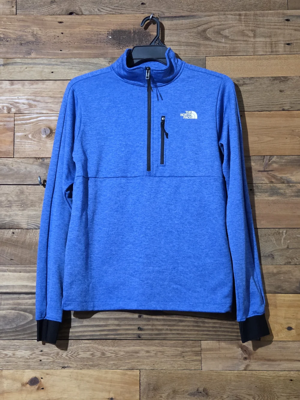 The North Face Men's S Blue Heather Performance Fleece Half Zip Pullover Sweater